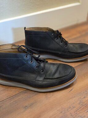 Men's Cole Hann Grand OS Lace-Up Leather Ankle Boots - Size 12M